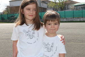 T-shirt enfant manches courtes unisexe en coton bio - modèle les p'tits rêveurs / les p'tites rêveuses