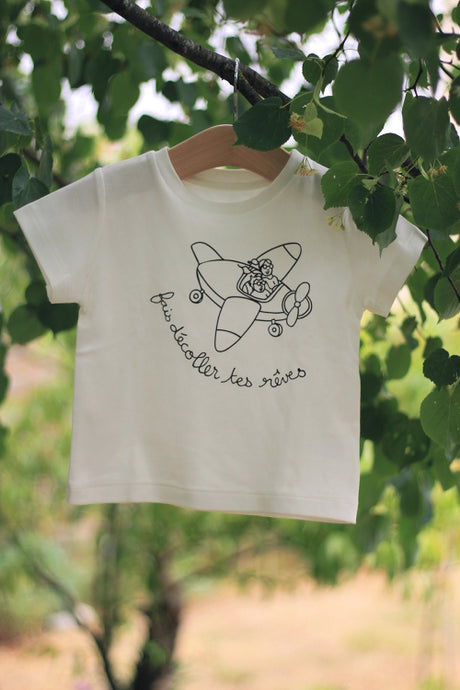 T-shirt manches courtes enfant unisexe en coton bio - modèle les p'tits explorateurs / les p'tites exploratrices